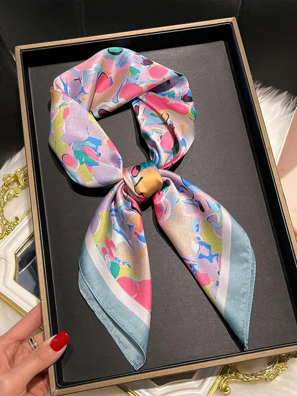 Women's Colorblock Print Scarf, Light Green