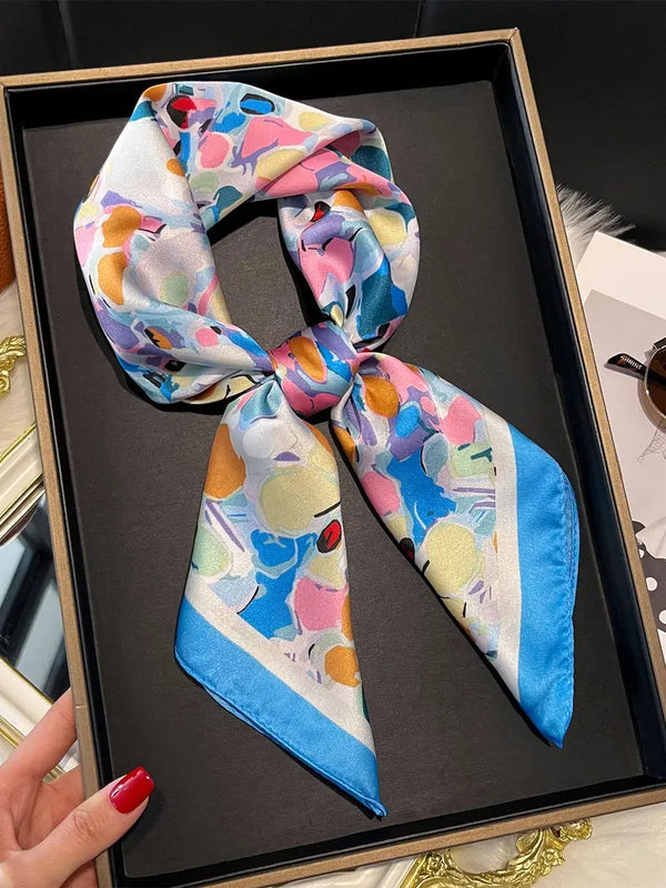 Women's Colorblock Print Scarf,  Blue