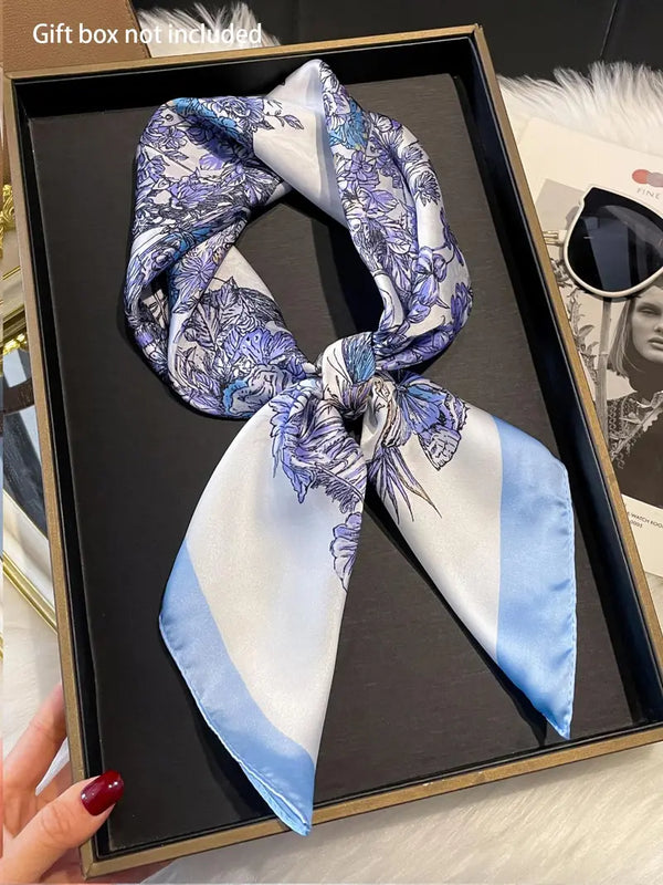 Women's Plant Print Square Scarf