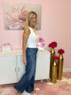 High Waist Wide Leg Straight Denim Jeans