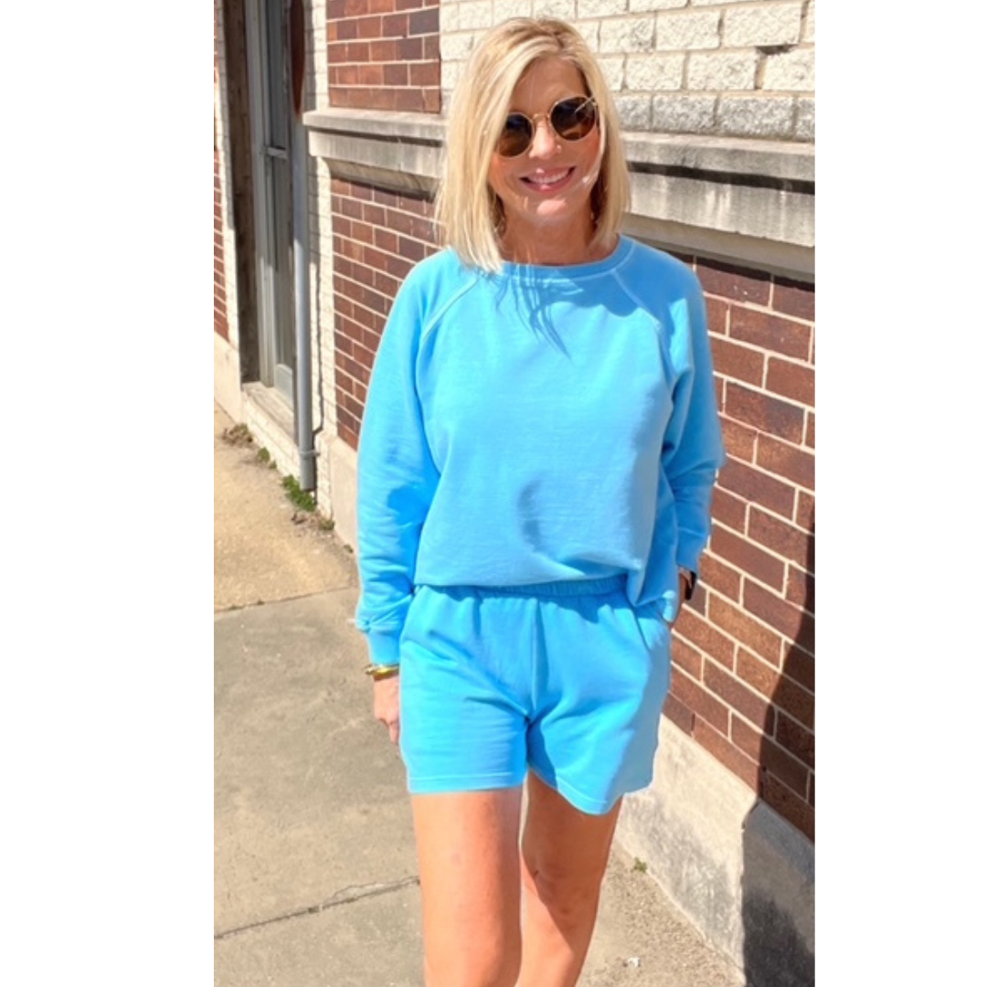 Zenana Short Set - Long Sleeved Pullover Top with Shorts - 3 Colors