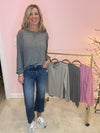 Soft Melange Hacci Round Neck Long Slv Tee