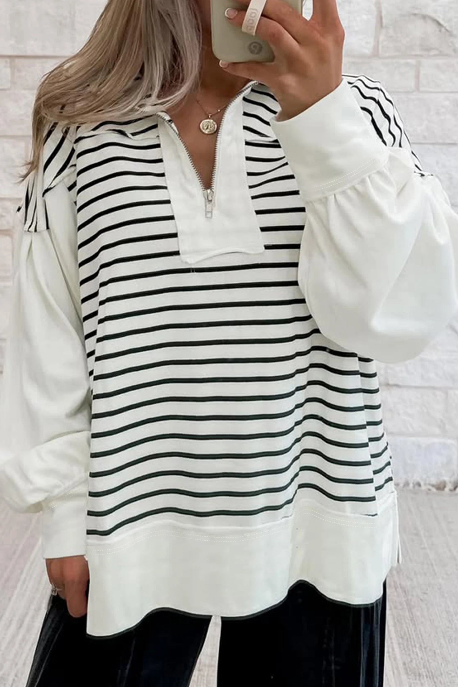 Zip It Up Striped Pullover