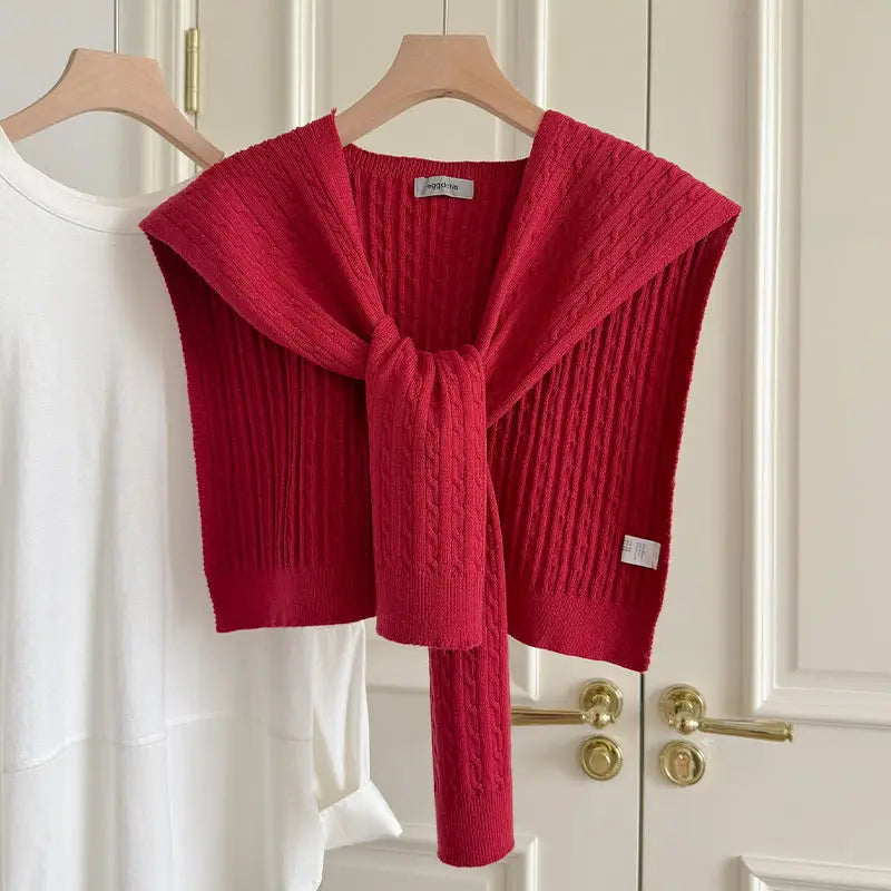 The Cozy Cable Knit Sweater Shawl
