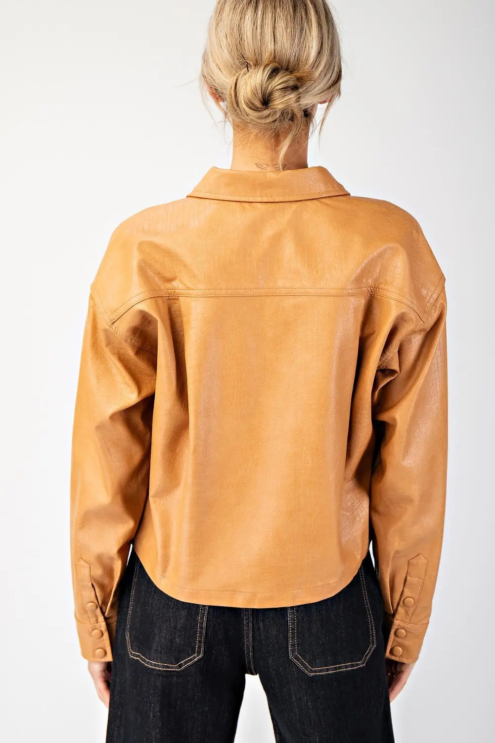 Button Down Leather Jacket