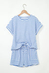Blush Breeze Knit Lounge Set, Blue