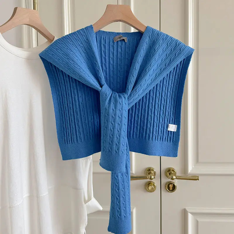 The Cozy Cable Knit Sweater Shawl