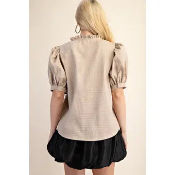 Beige & Beautiful Ruffle Top