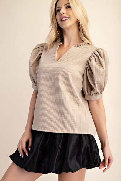 Beige & Beautiful Ruffle Top