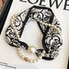 Elegant Magnetic Clasp Pearl Necklace Scarf
