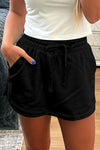 Light Grey French Terry Drawstring Mini Skort with Pockets