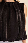 Black Pleated Balloon Top
