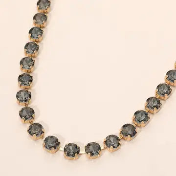 Crystal Elegance Tennis Necklace, Black