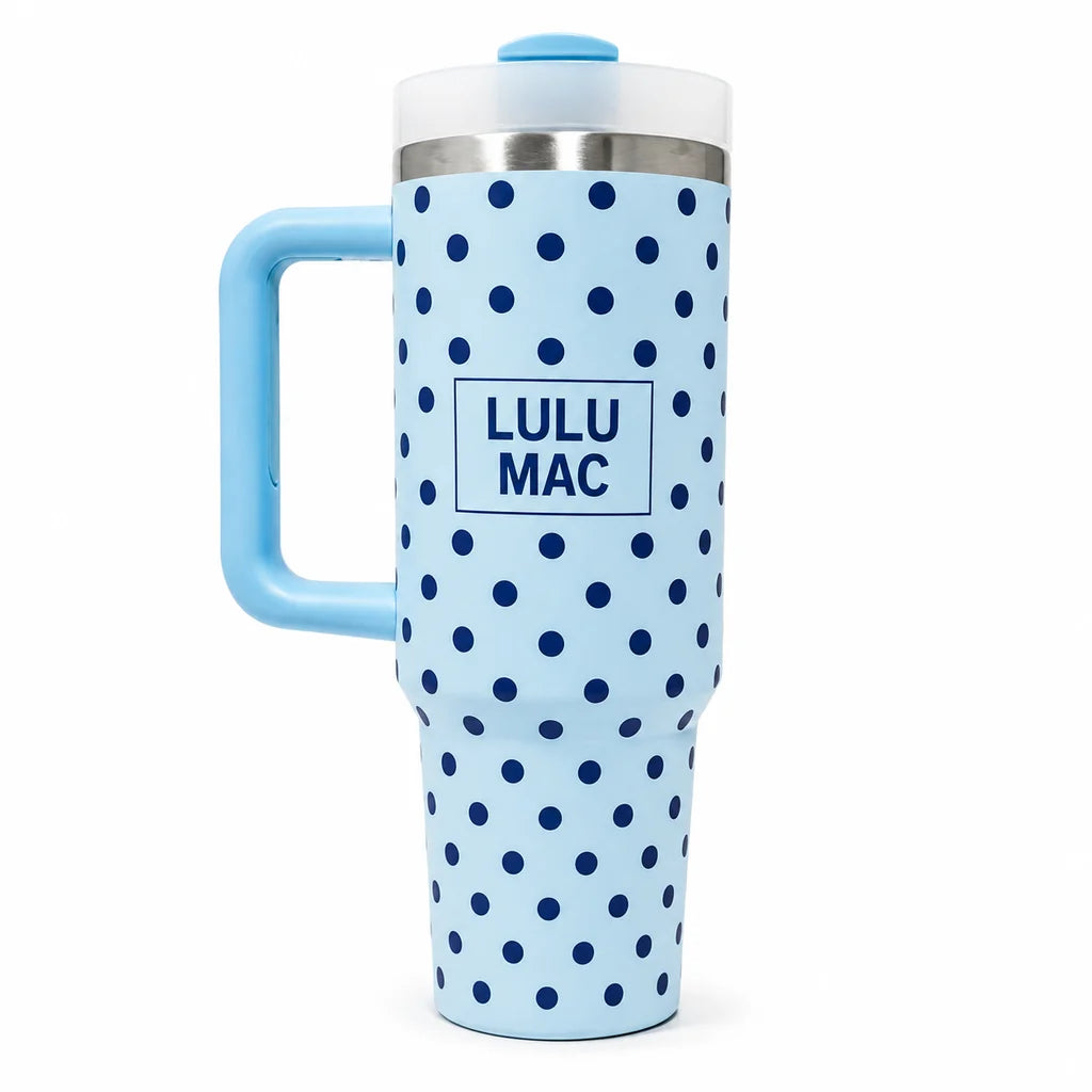 Lulu MAC Blue, Navy Dot Tumbler