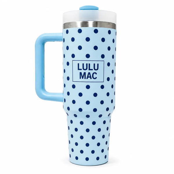 Lulu MAC Blue, Navy Dot Tumbler