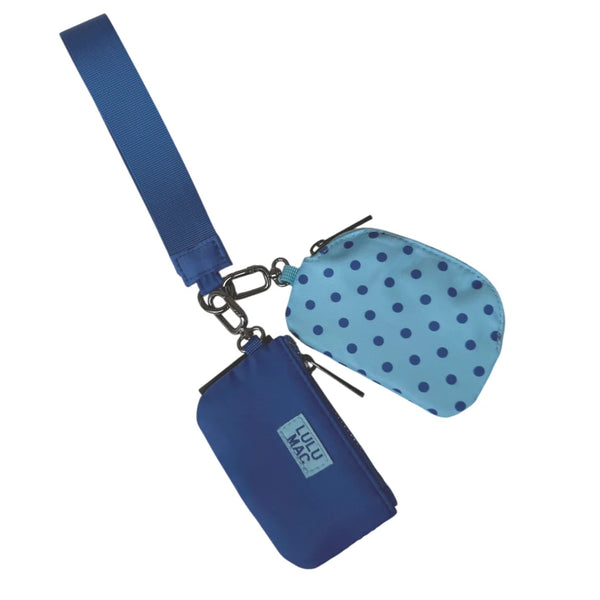 LULU MAC Blue Dot Double Pouch Wristlets