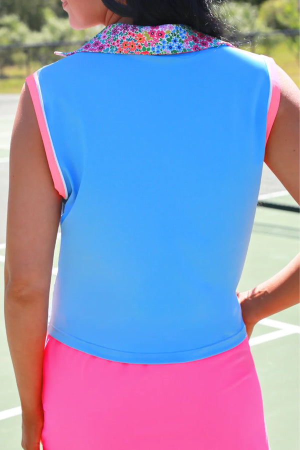 Everyday Polo Tank - Blue Floral