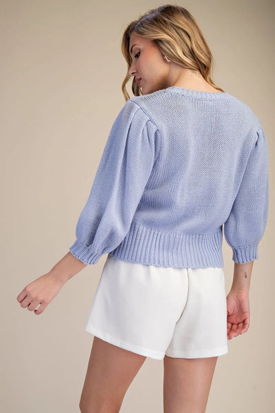 Puff Button Babe Sweater
