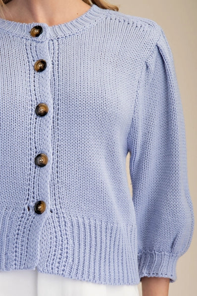 Puff Button Babe Sweater