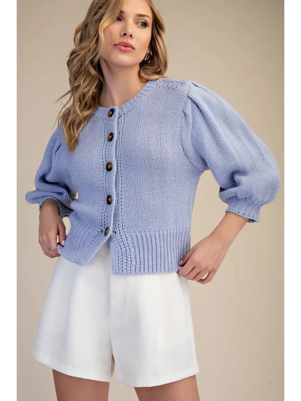 Puff Button Babe Sweater