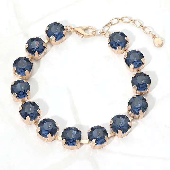 Crystal Elegance Tennis Bracelet, Blue