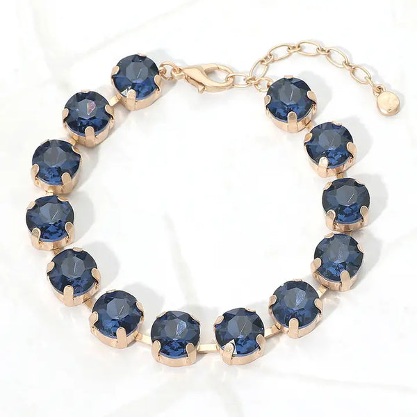 Crystal Elegance Tennis Bracelet, Blue