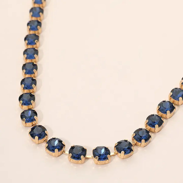 Crystal Elegance Tennis Necklace, Blue