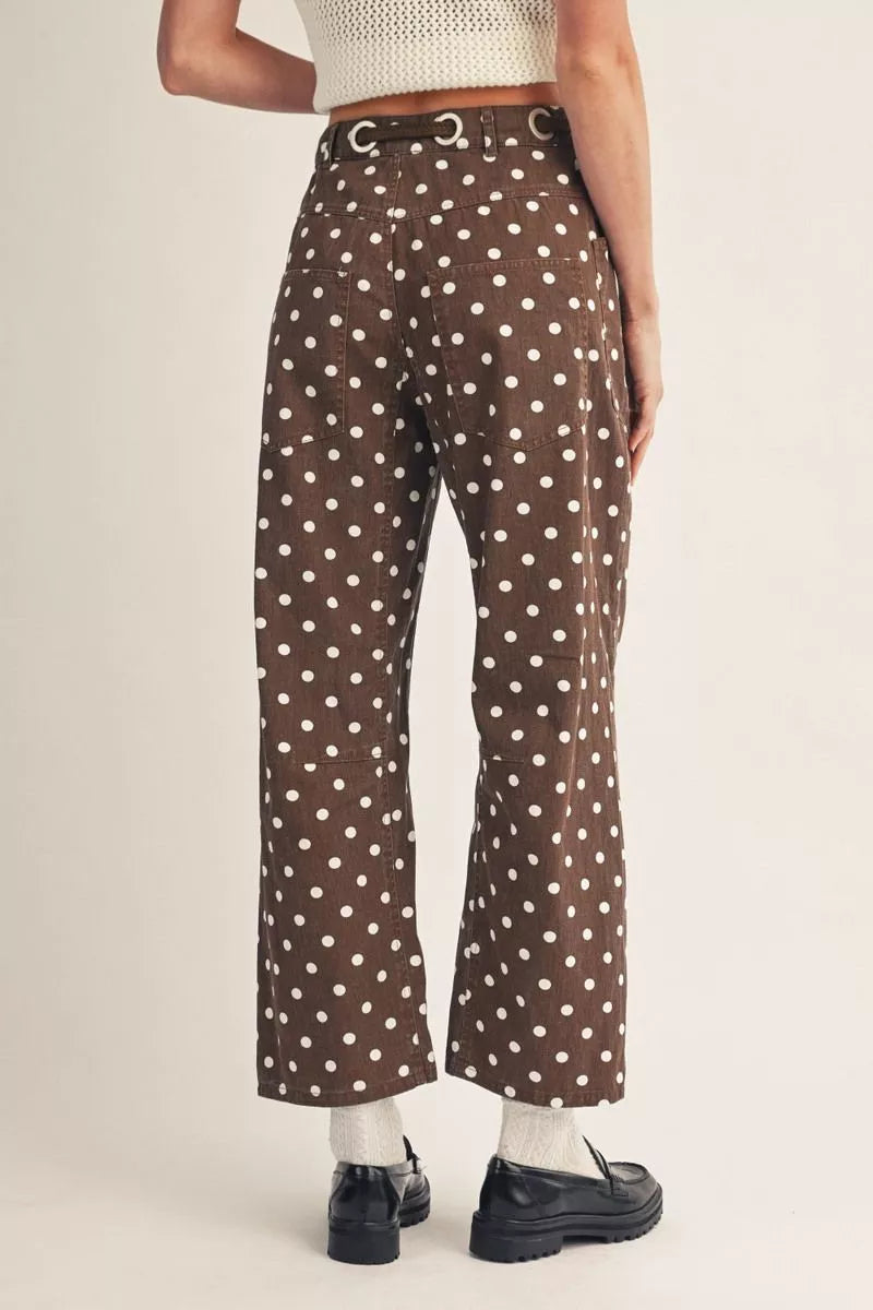 Toffee Dot Drawstring Pants