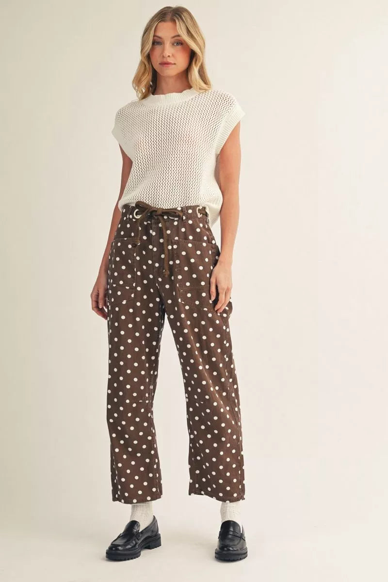 Toffee Dot Drawstring Pants