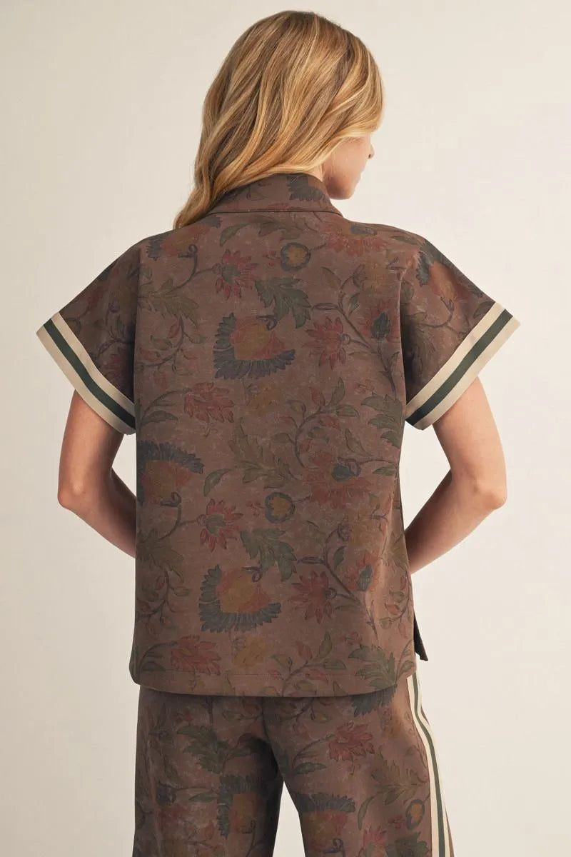 Mocha Meadow Floral Top