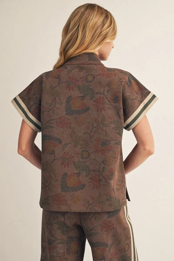 Mocha Meadow Floral Top