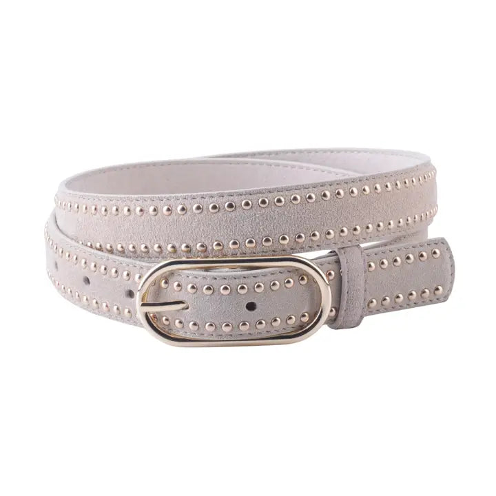 Stud Lined Suede Belt