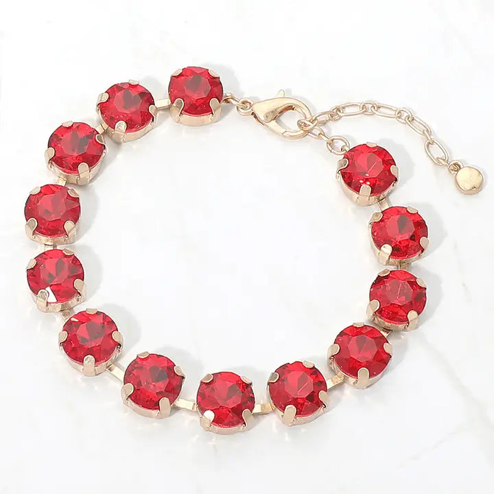 Crystal Elegance Tennis Bracelet, Red