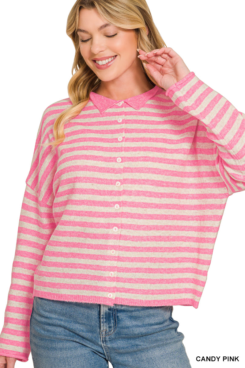 Stripe Me Cozy Cardigan, 2 Colors