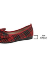 Plaid Pattern Bow Flat Shoe