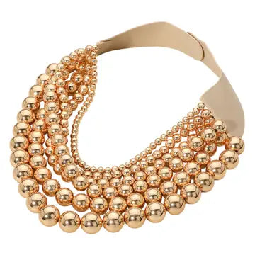 Chunky Metal Ball Beaded Magnetic Necklace