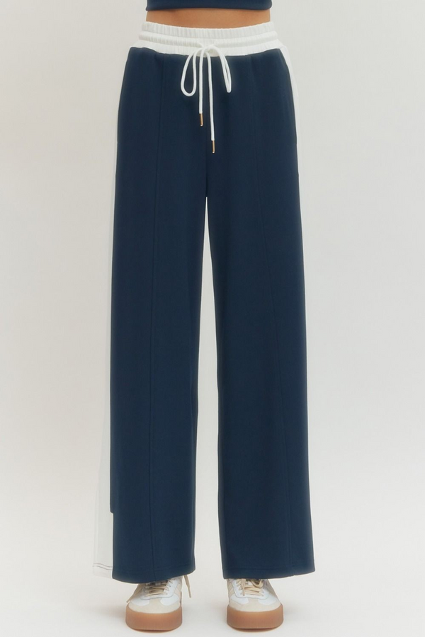 Solid Wide Leg Knit Pants