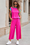 Color Block Detail Two-piece Outfit
