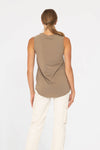 Notched Sleeveless Flowy Tank Top - 2 Colors