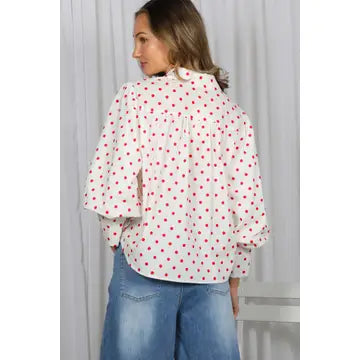 Dot Darling Puff Sleeve Top