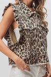 Ruffle Sleeve Denim Vest
