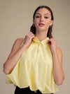 Bubble Hem Sleeveless Top Yellow