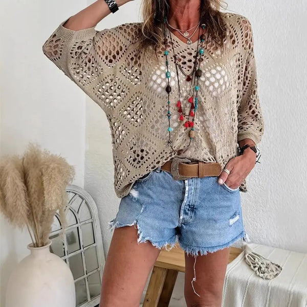 City Lights Knit Top, Khaki