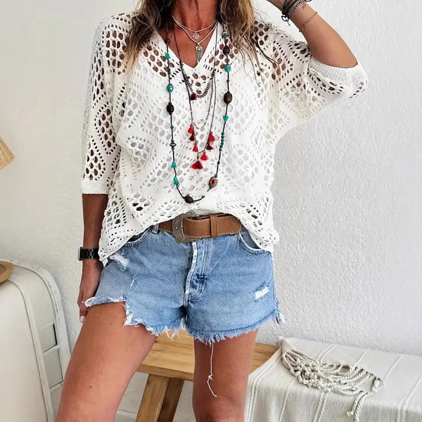 City Lights Knit Top - White