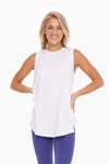 Notched Sleeveless Flowy Tank Top - 2 Colors