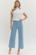Tailored Ease Wide Leg Pants, Blue