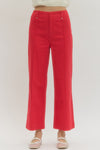 Tailored Ease Wide Leg Pants, Red