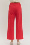 Tailored Ease Wide Leg Pants, Red