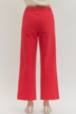 Tailored Ease Wide Leg Pants, Red