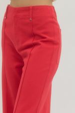 Tailored Ease Wide Leg Pants, Red